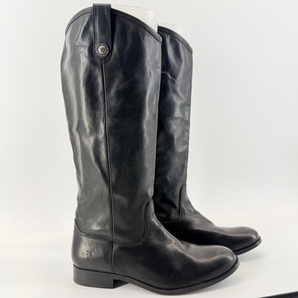 Frye Melissa Button Tall Black Leather Riding Boots 10B 77167 NWOB Deadstock